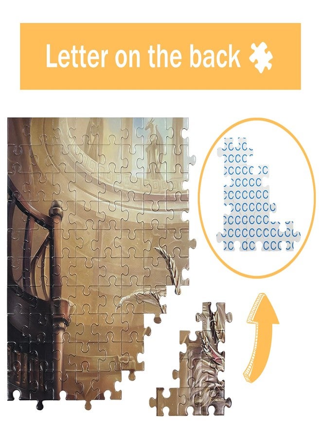 أحجية مكونة من 500 قطعة للبالغين، أحجية تركيب الصور، تنين العالم - مكتبة السحر، ألعاب أحجية مليئة بالتحدي، ديكور فني عتيق غريب الأطوار، هدية مثالية لحفلات أعياد الميلاد، 20.5 بوصة × 15 بوصة - Image 3